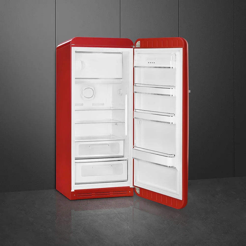SMEG FAB28RRD6 Отдельностоящий однодверный холодильник, стиль 50-х годов, 60 см, красный, петли спра