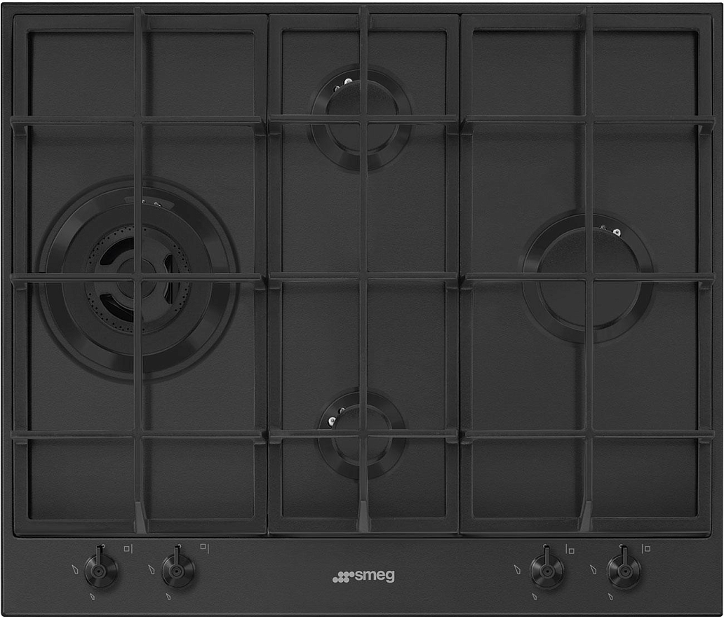 SMEG PX364LMB Газовая варочная панель, 60 см, цвет чёрный матовый