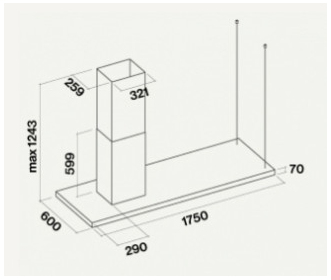 Вытяжка Falmec ELLE ISOLA 175 ( островная, чёрная матовая)