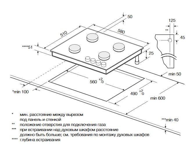 Газовая варочная панель Comfort Graude GS 60.2 WM