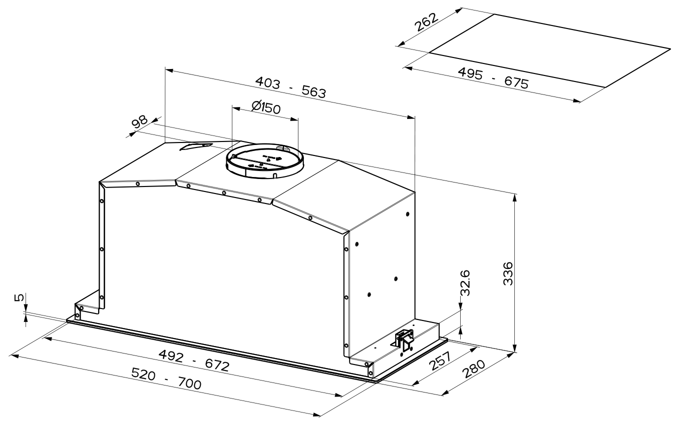Вытяжка встраиваемая Faber BI-AIR KL A70