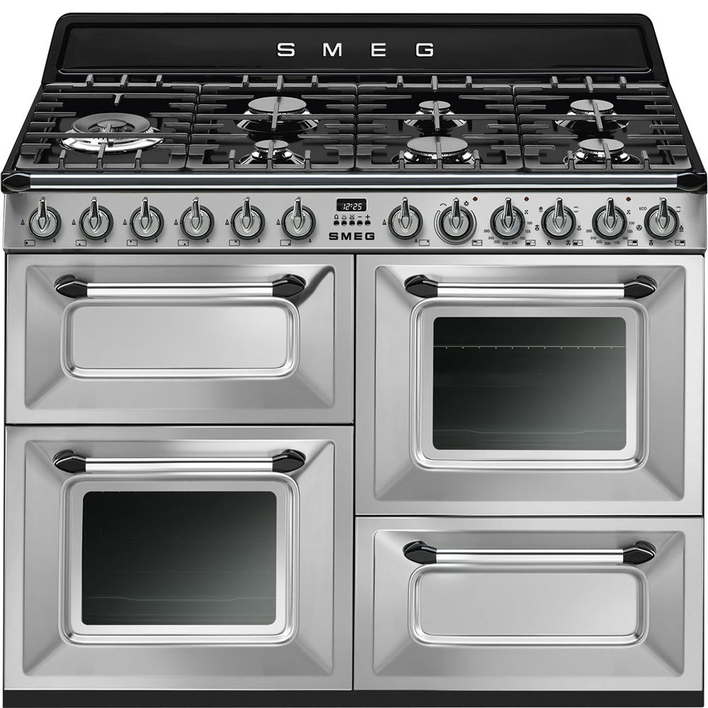 SMEG TR4110X-1 Отдельностоящий варочный центр, 110 см, 3 духовки,нержавеющая сталь.