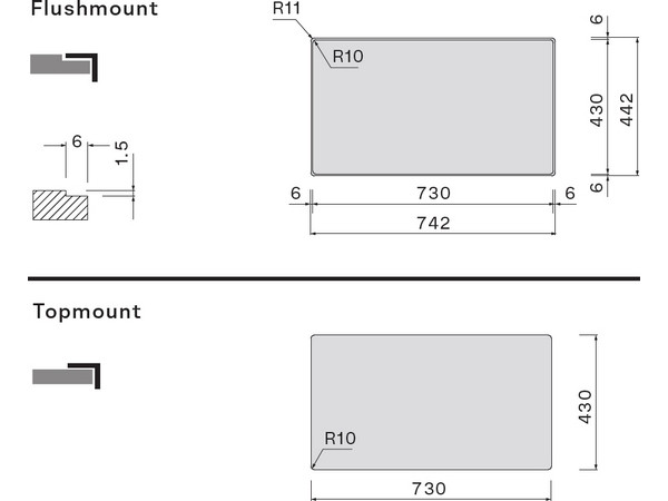 Мойка Falmec SCO7000F.00#SSF 740x440